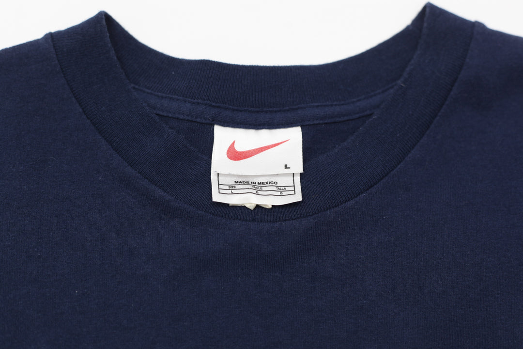 90's Vintage Nike Air Embroidered Crewneck T-Shirt Navy Blue L