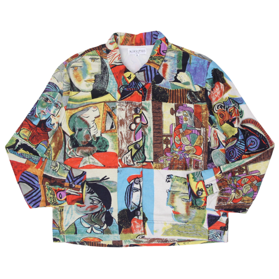 Shop Vintage Kaktus USA Pablo Picasso Art Linen Blend Button Down Jacket  Ladies