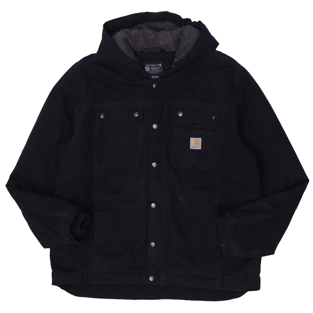 Shop Mens Carhartt Relaxed Fit 103826 BLK Hooded Jacket | Fashion