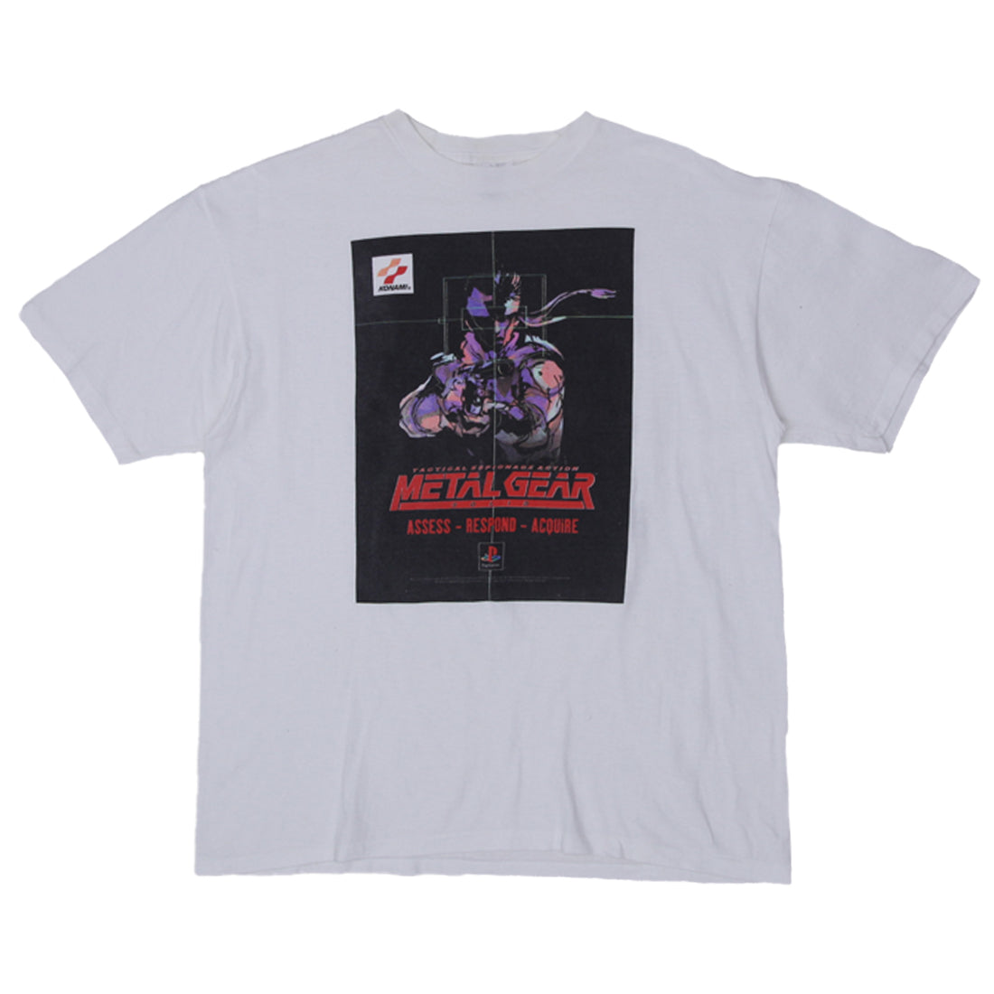 metal gear solid t shirt vintage Shop Vintage Metal Gear Solid Video Game Playstation T-Shirt Single Stitch PowerPro XL