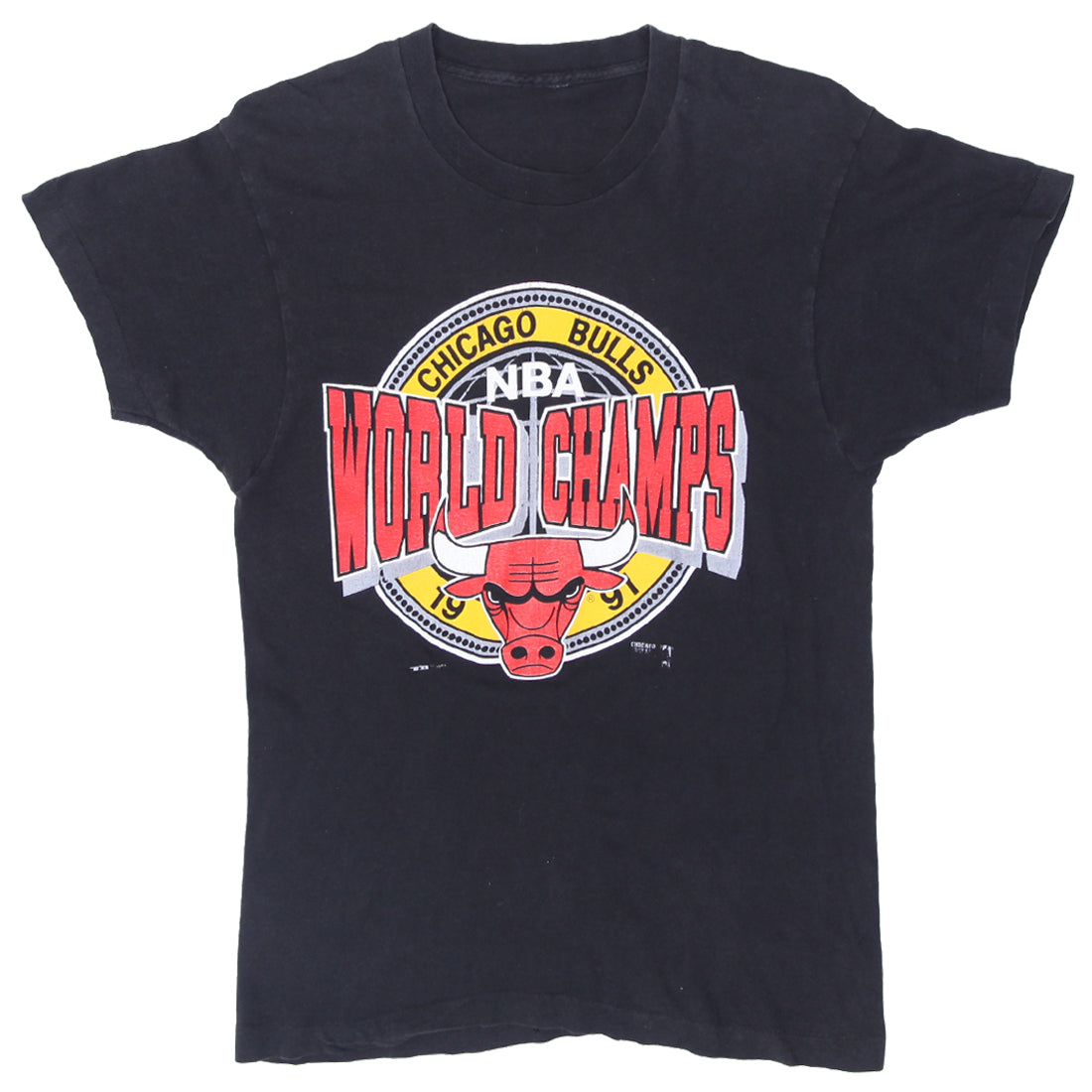 Shop Vintage NBA Chicago Bulls World Champs T-Shirt Single Stitch