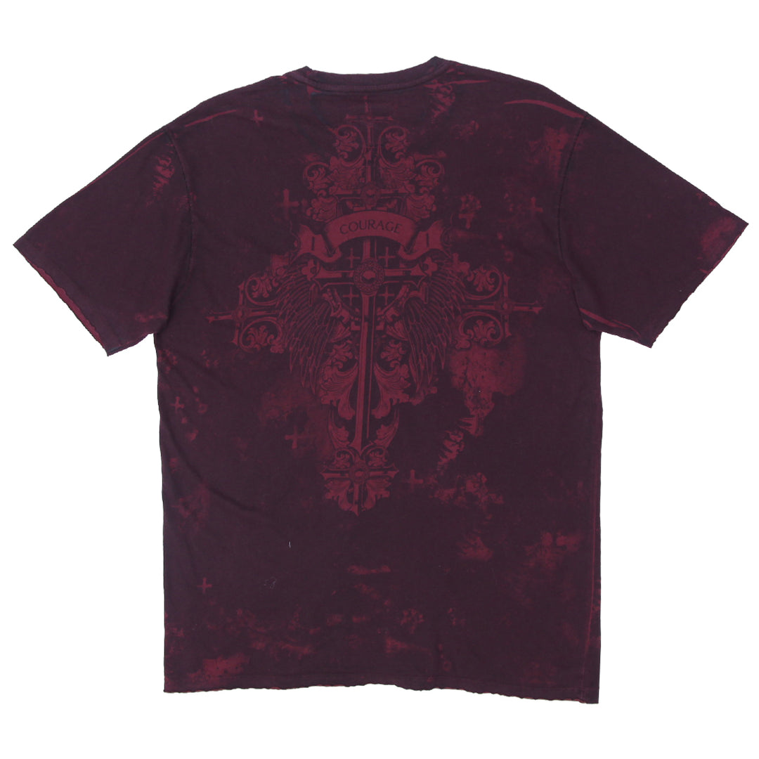 Mens Y2K Retrofit Pride Honor Courage Cross AOP T-Shirt