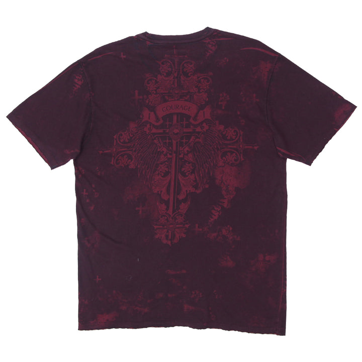 Mens Y2K Retrofit Pride Honor Courage Cross AOP T-Shirt