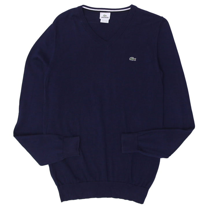 Mens Lacoste V-Neck Knitted Navy Sweater