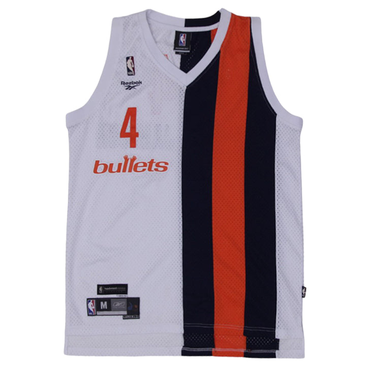 Mens Antawn Jamison Washington Bullets Wizards Jersey White Reebok Hardwood