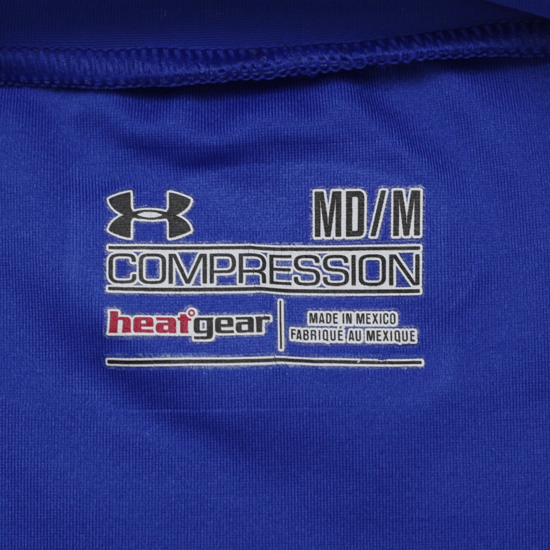 Mens Under Armour Compression T-Shirt Blue HeatGear Sports Size M