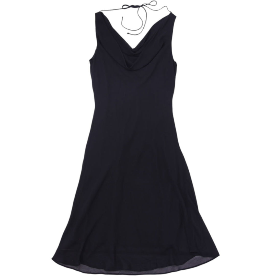 Y2K Ladies Lori Ann Montreal Black Cowl Neck Cocktail Dress Size 8