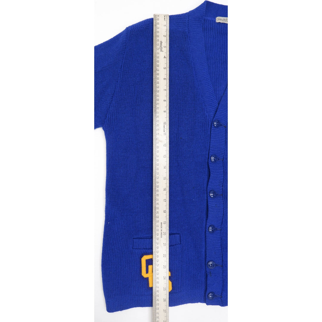 Vintage Mens Pride of the West Cardigan Blue Applique Varsity Patch
