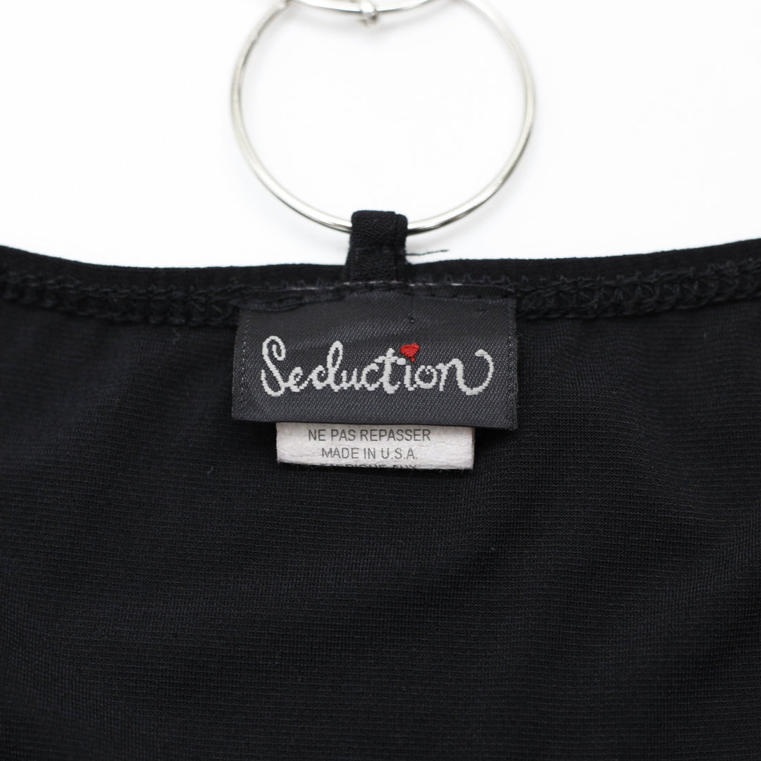Y2K Ladies Seduction Ring Detail Halter Top Size S