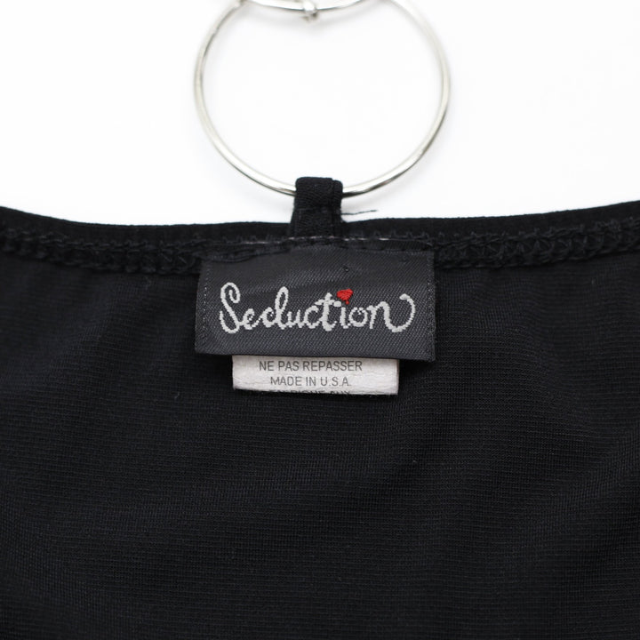 Y2K Ladies Seduction Ring Detail Halter Top Size S