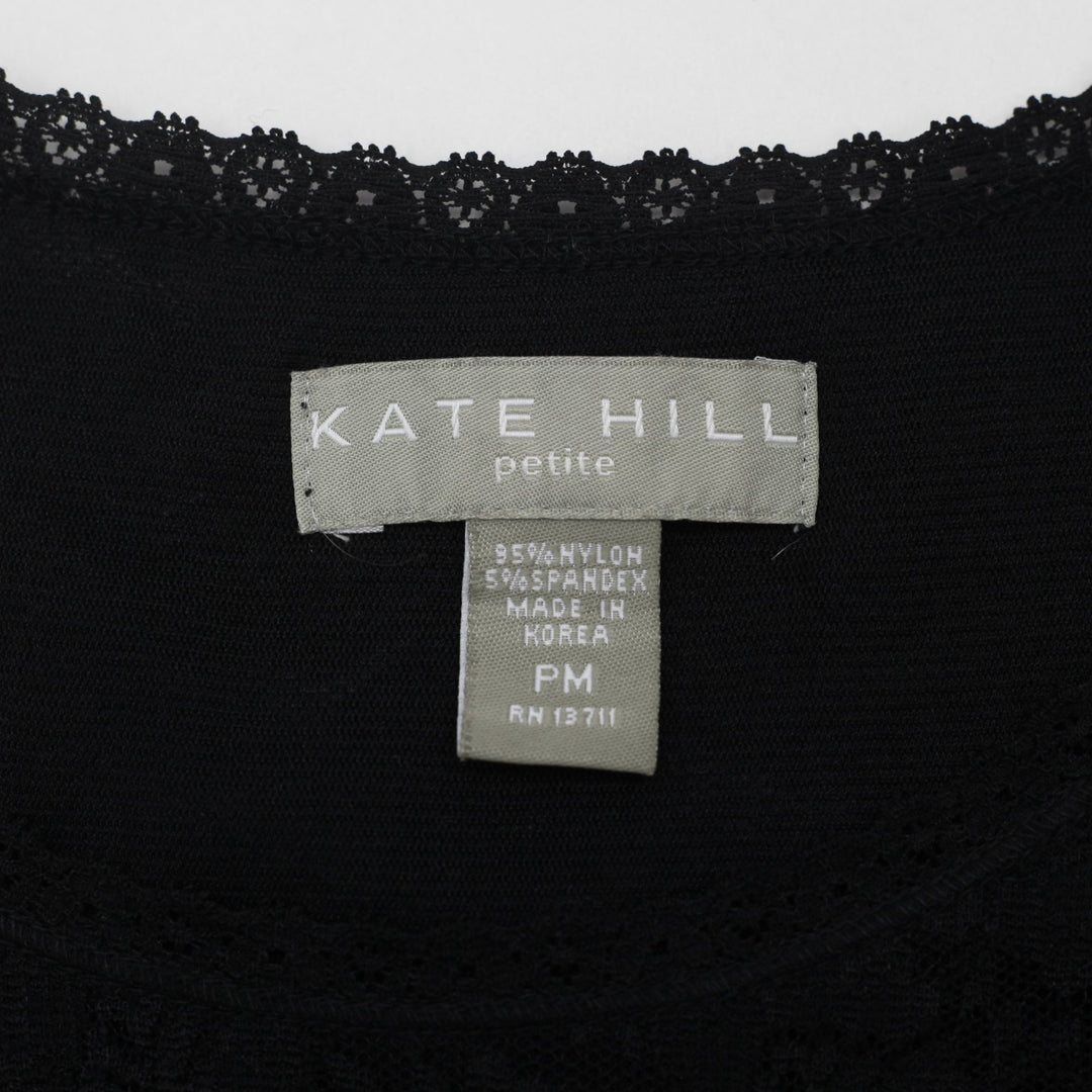 Y2K Ladies Kate Hill Floral Lace Trim Tank Top Size PM