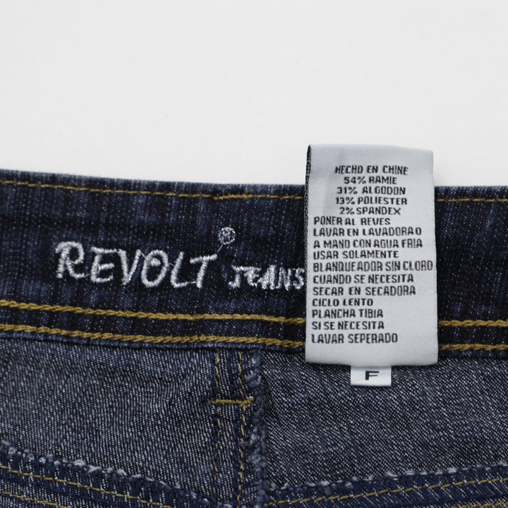Y2K Ladies Revolt Jeans Blue Butterfly Embroidered Denim