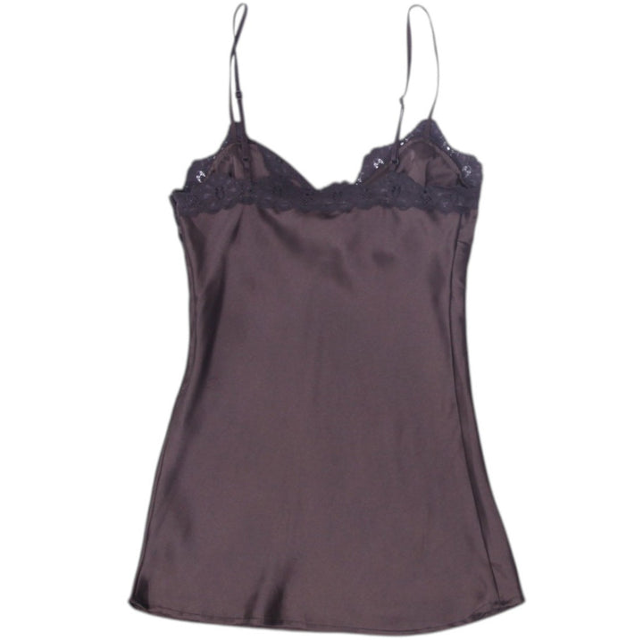 Y2K Ladies Ramage Unbranded Lingerie Brown Lace Cami Top Size S