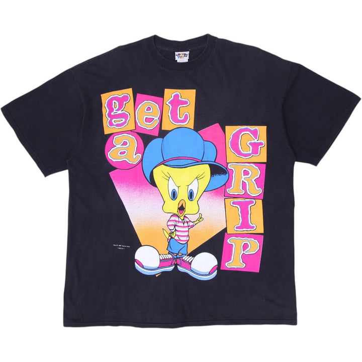 Vintage 90s Tweety Bird Get a Grip T-Shirt Size 2XL | Migration_T-Shirts | Fashion Rerun
