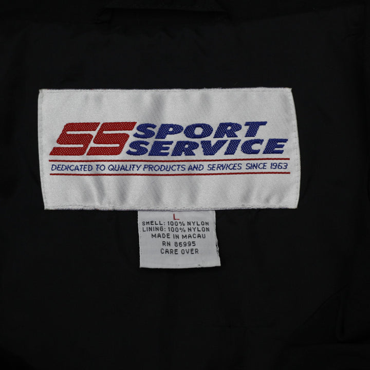 Vintage Mens Sport Service NHRA Jacket Black Lightning Racing Jacket | Migration_Jackets - Back View | Fashion Rerun