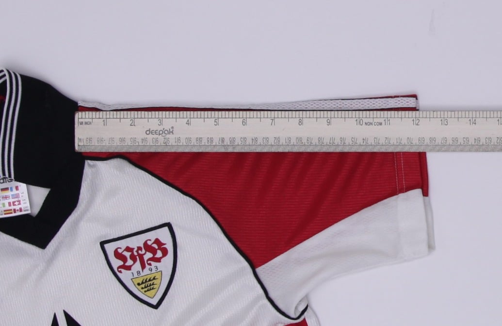Vintage 90s Boys Adidas VFB Stuttgart Soccer Jersey White Size M | Migration_Jerseys - View 20 | Fashion Rerun