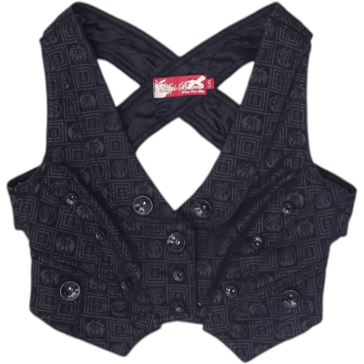 Y2K Ladies Apple Bottoms Cropped Halter Vest Waistcoat Size L