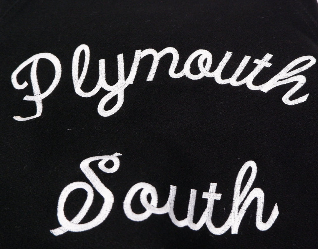 Vintage Womens Holloway Varsity Jacket Black Embroidered Plymouth South