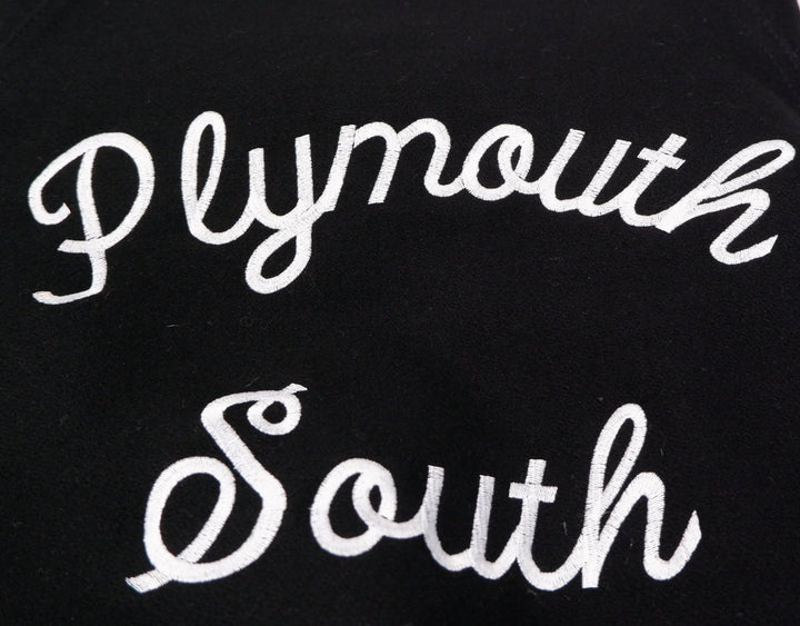 Vintage Womens Holloway Varsity Jacket Black Embroidered Plymouth South