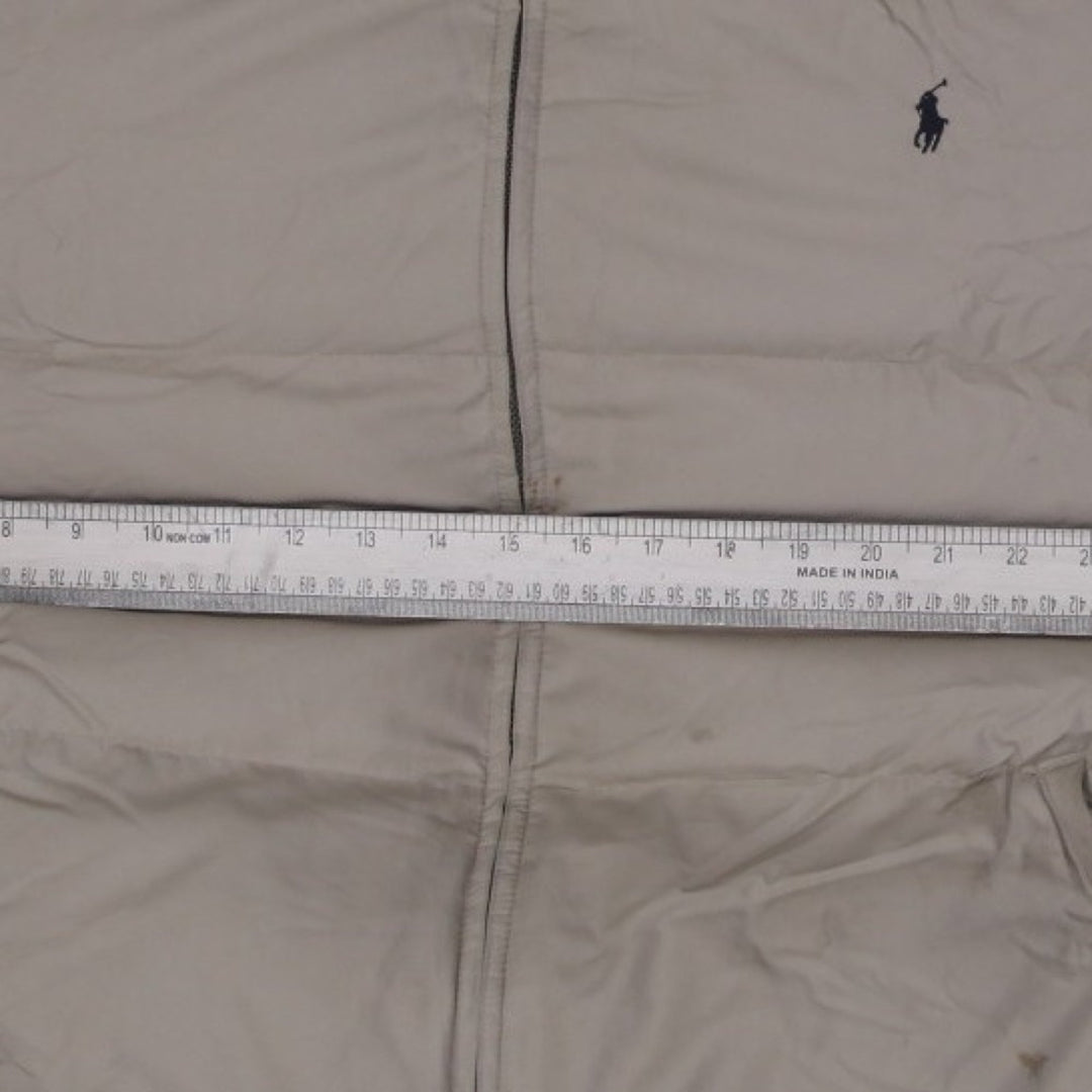 Vintage Mens Polo Ralph Lauren Puffer Jacket Beige Down Fill