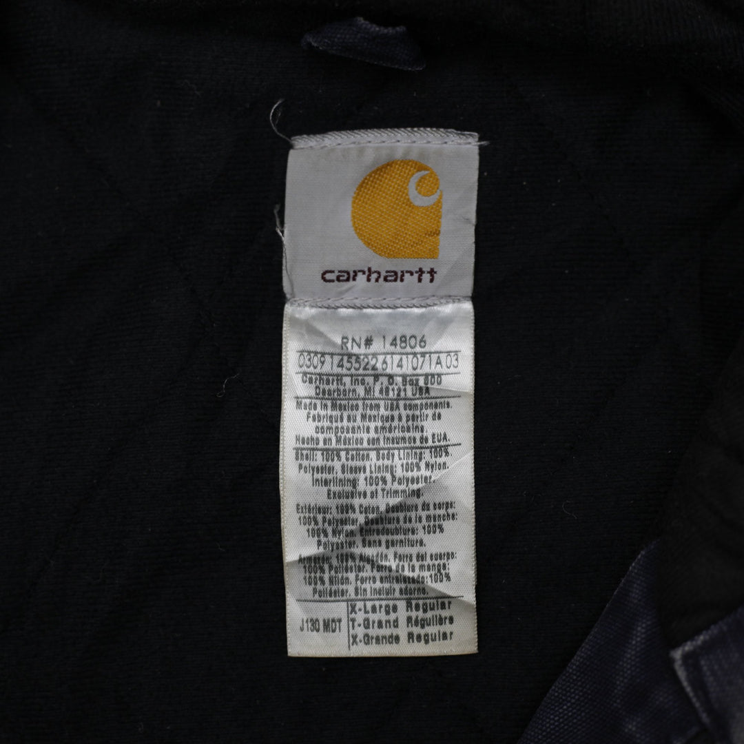 Mens J130 MDT Carhartt Hooded Navy Worn Workwear Slightly Distressed Jacket XL | Migration_Jackets WW Collect | Fashion Rerun