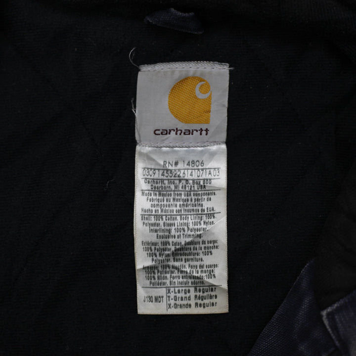 Mens J130 MDT Carhartt Hooded Navy Worn Workwear Slightly Distressed Jacket XL | Migration_Jackets WW Collect | Fashion Rerun
