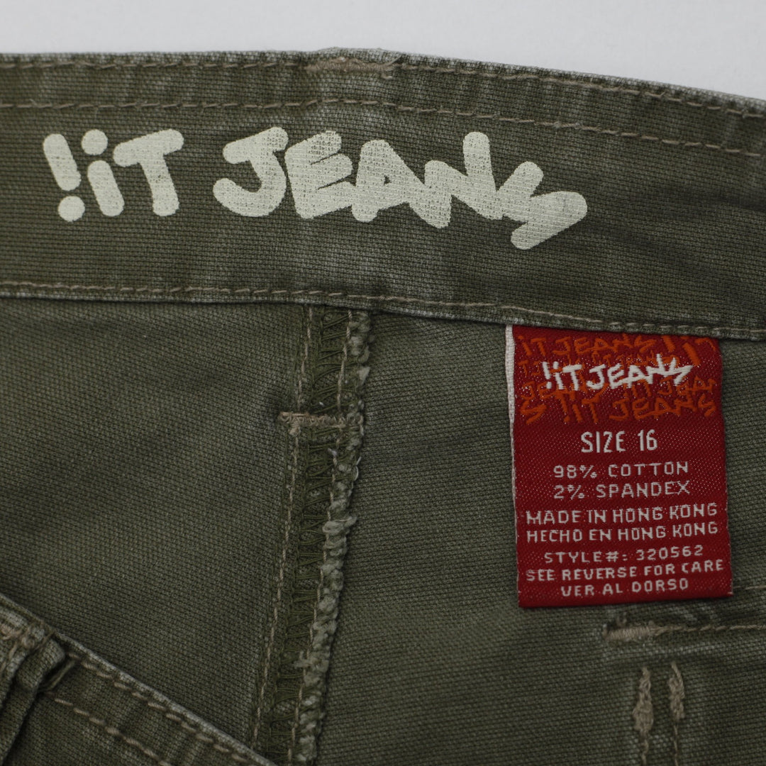 Y2K Ladies !iT Jeans Low Rise Cargo Bootcut Pants Size 16