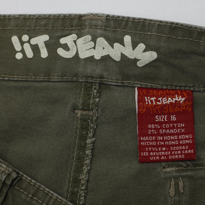 Y2K Ladies !iT Jeans Low Rise Cargo Bootcut Pants Size 16