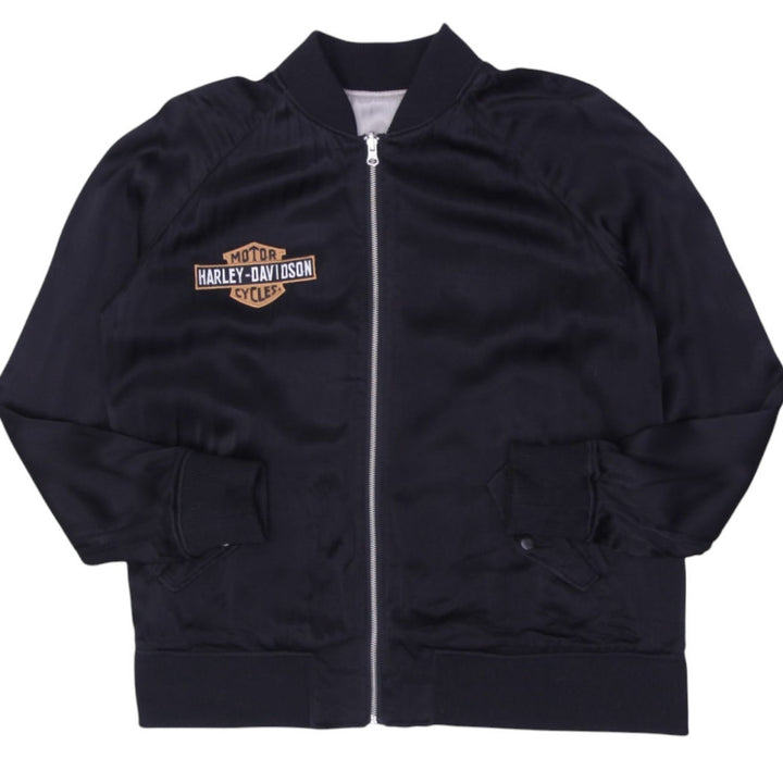 Vintage Mens Harley-Davidson Jacket Black Reversible Graphic