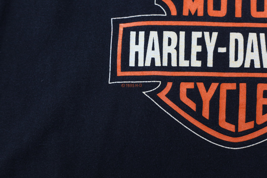 1995 Vintage Harley Davidson T-Shirt Single Stitch Made in USA Black XL