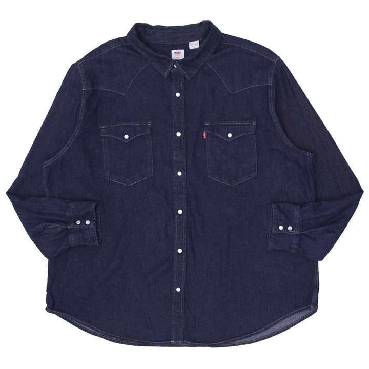 Mens Levi Strauss Pearl Button Denim Long Sleeve Shirt - Fashion Rerun Vintage Migration_Shirt