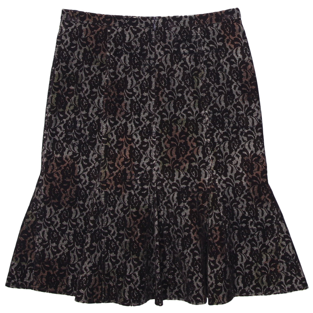 Y2K Ladies Floral Pleated Velvet Skirt