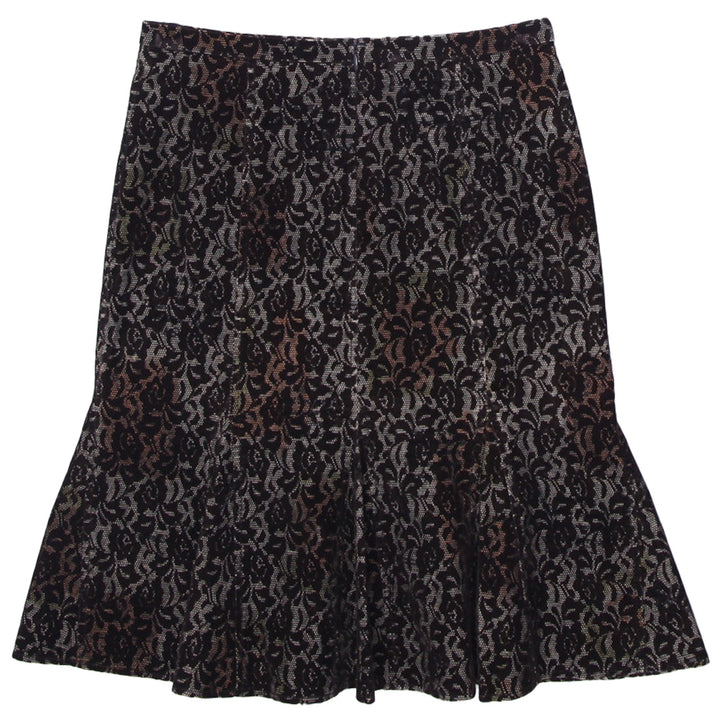 Y2K Ladies Floral Pleated Velvet Skirt