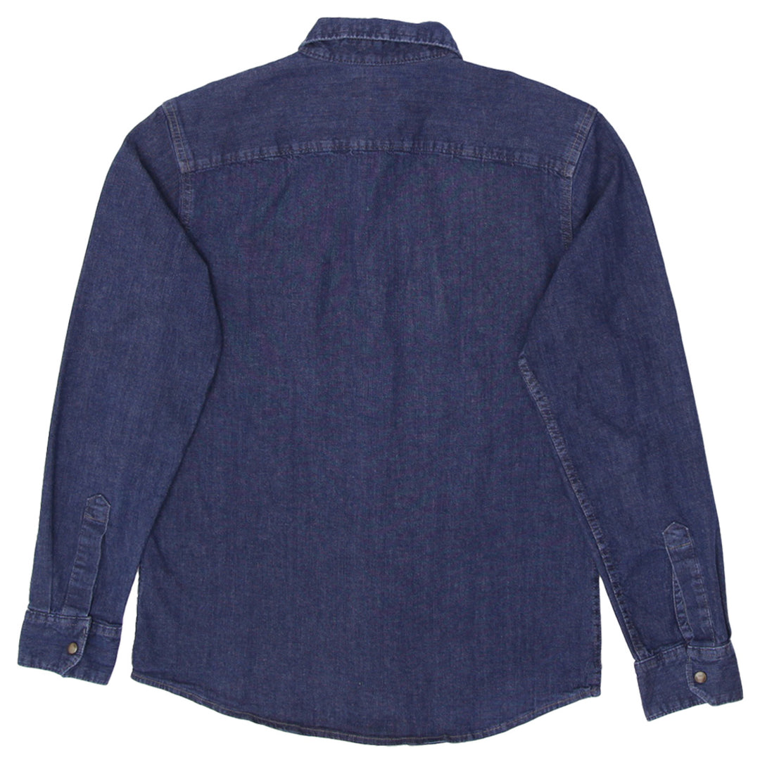 Mens Wrangler Pearl Button Denim Long Sleeve Shirt