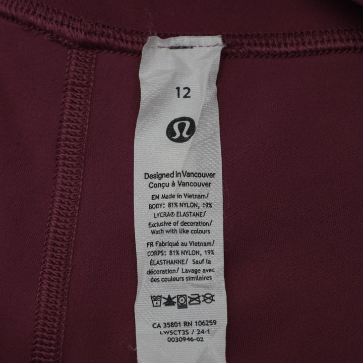 Ladies Lululemon InStill High-Rise Tight Leggings Plum Berry Purple Red Size 12
