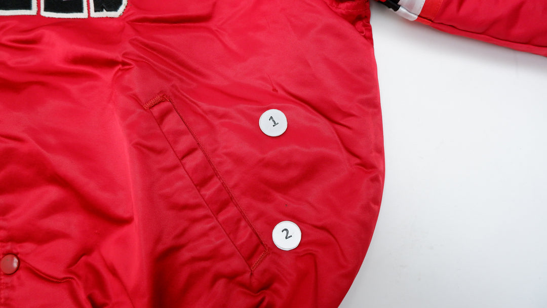 Vintage 80s Starter NBA CHICAGO BULLS Nylon Button-Down XL Jacket