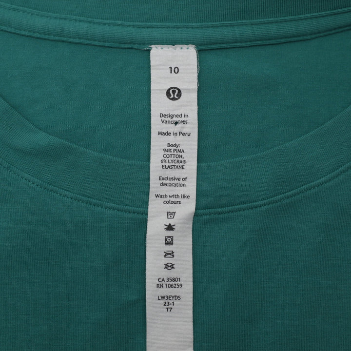 Ladies Lululemon Love Crew Short Sleeve Pima Cotton T-Shirt Size 10