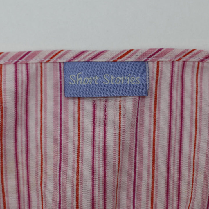 Y2K Ladies Short Stories Camisole Pink Striped Lace Detail