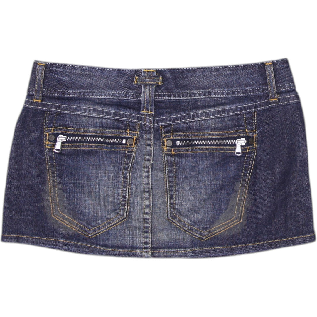 Y2K Ladies United Colors of Benetton Mini Style Denim Skirt Size S | Migration_Skirts - Side View | Fashion Rerun