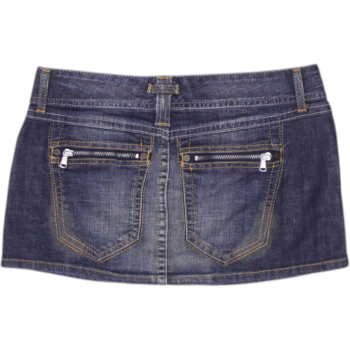 Y2K Ladies United Colors of Benetton Mini Style Denim Skirt Size S | Migration_Skirts - Side View | Fashion Rerun