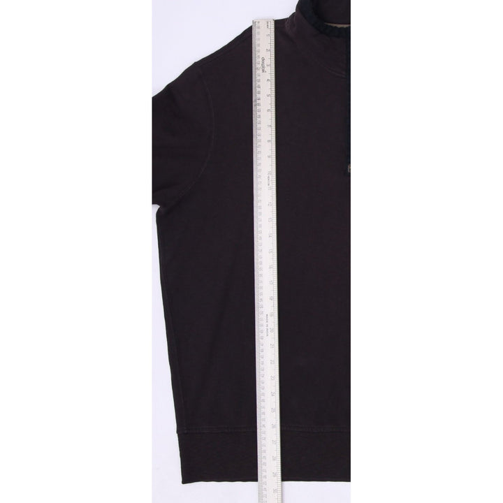 Vintage Mens Polo Ralph Lauren Sweatshirt Brown 1/4 Zip Button Cotton XXL