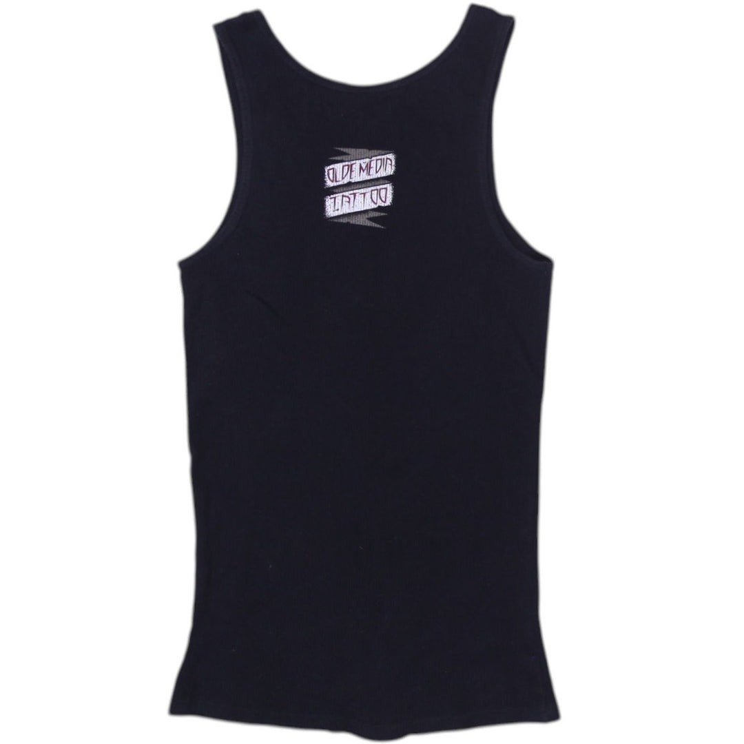 Y2K Ladies Black Graphic Eagle Print Tank Top Size L | Migration_Tops - Side View | Fashion Rerun