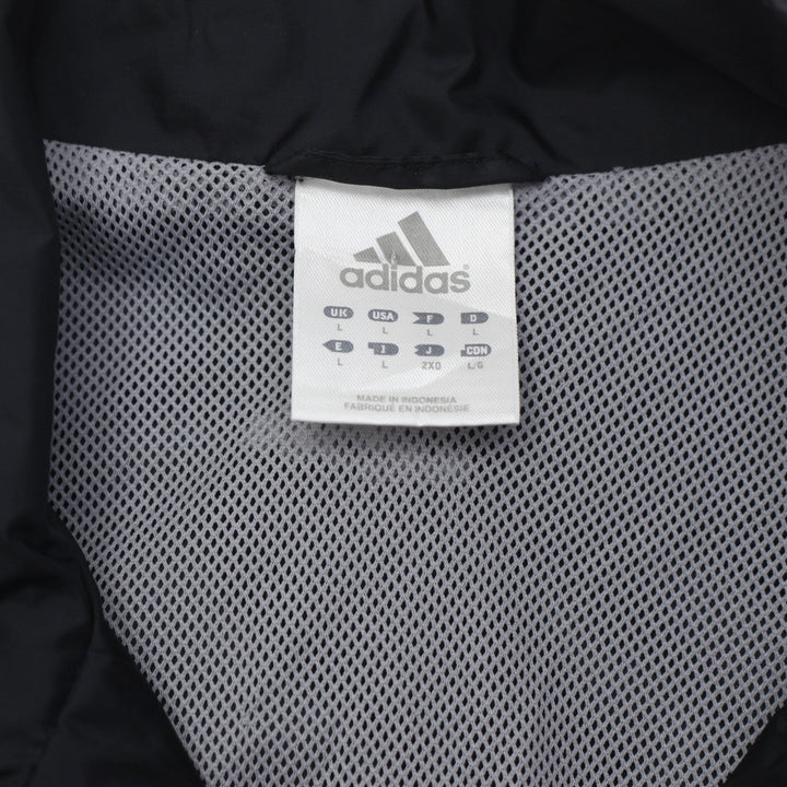 Vintage Adidas Jacket Black Stripe Spell Out Full Zip Windbreaker