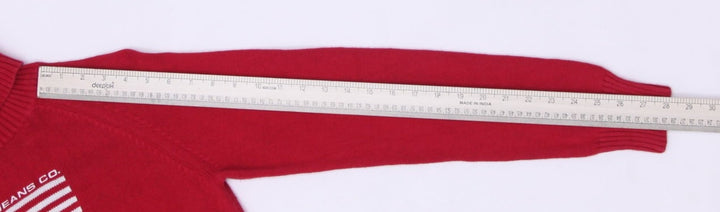 Vintage Ladies Polo Jeans Company Ralph Lauren Red Flag USA Turtleneck Sweater