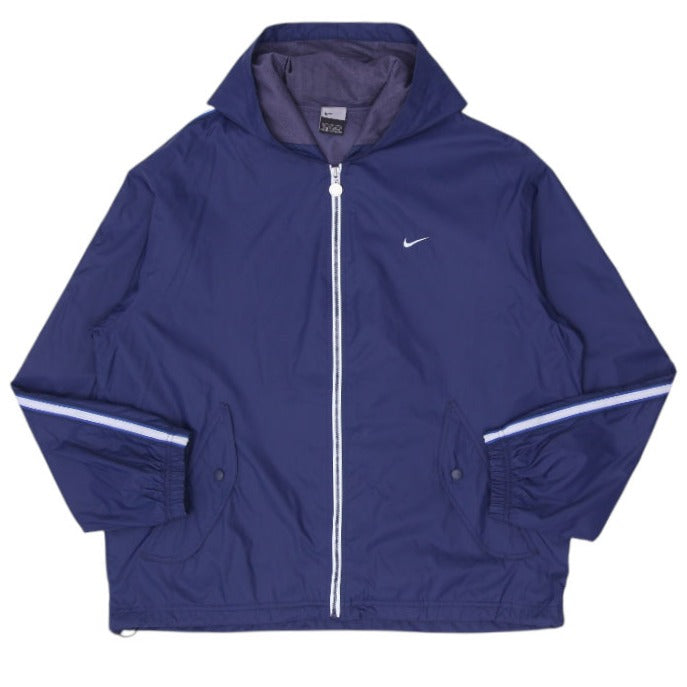 Vintage Mens Nike Windbreaker Navy Blue Hooded Lightweight Jacket Size L | Migration_Jackets | Fashion Rerun