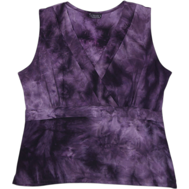 Y2K Ladies Clientele Purple Tie Dye Sleeveless Top