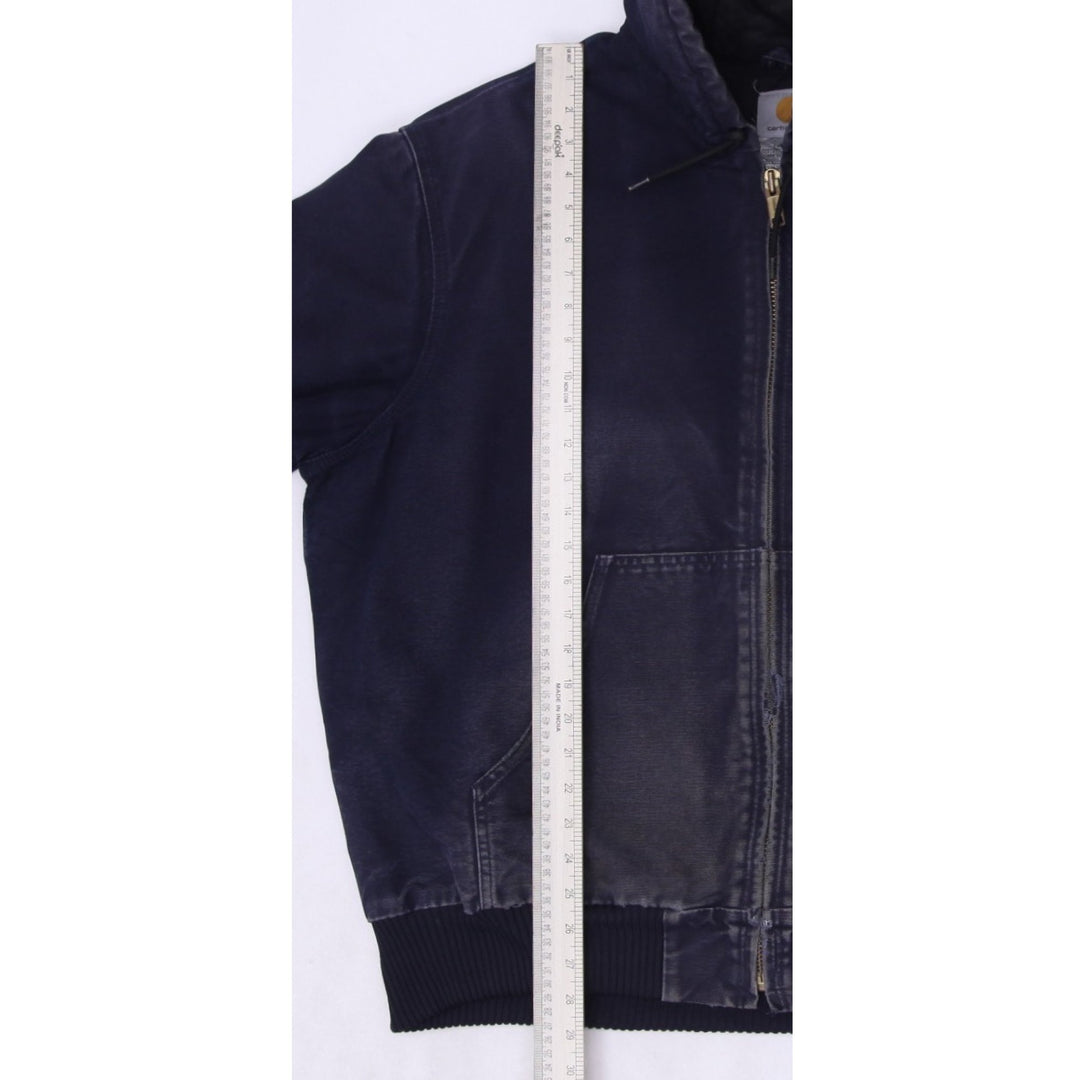 Mens J130 MDT Carhartt Hooded Navy Worn Workwear Slightly Distressed Jacket XL | Migration_Jackets WW Collect | Fashion Rerun
