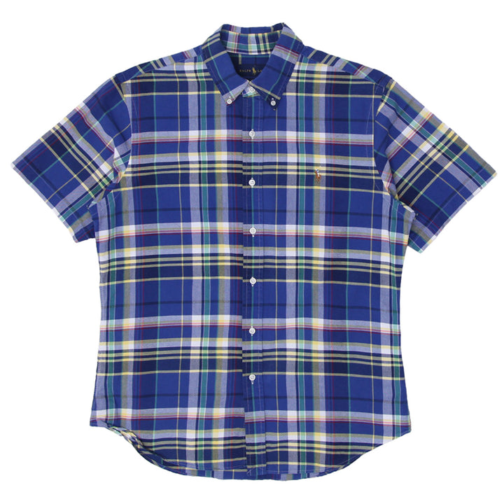 Mens Ralph Lauren Slim Fit Flannel Short Sleeve Shirt