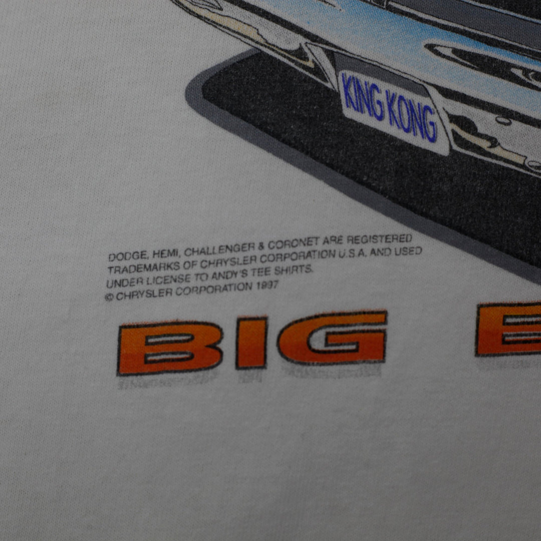 Vintage 90s Hanes White Dodge HEMI Graphic Big Block & Roll Cars T-Shirt XL | Migration_T-Shirts - Detail Vie | Fashion Rerun