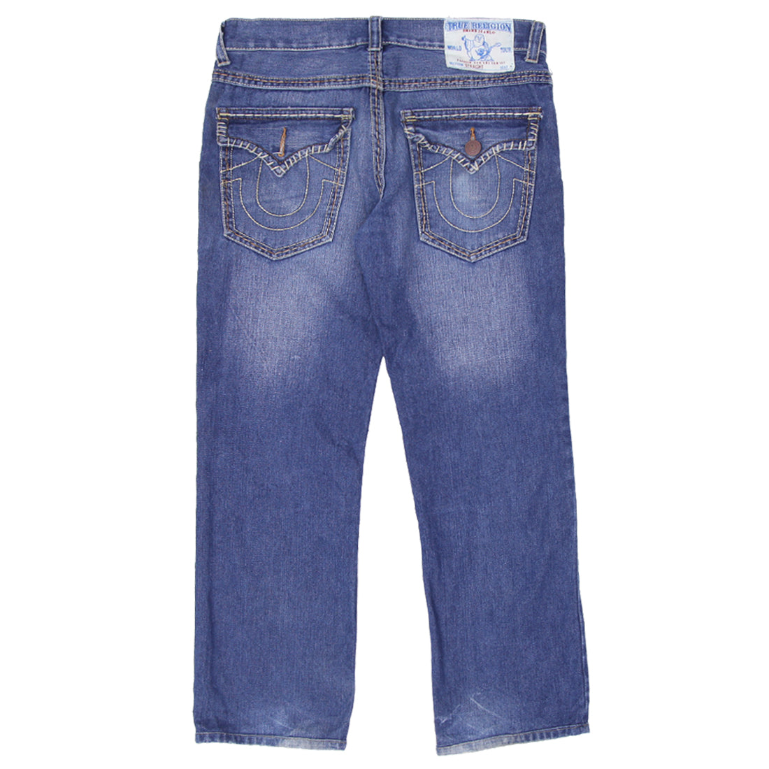Ice Blue True Religion joey Denim Y2K 刺繍 Shop Y2K Mens True Religion Wide Leg Straight Joey Jeans | Fashion